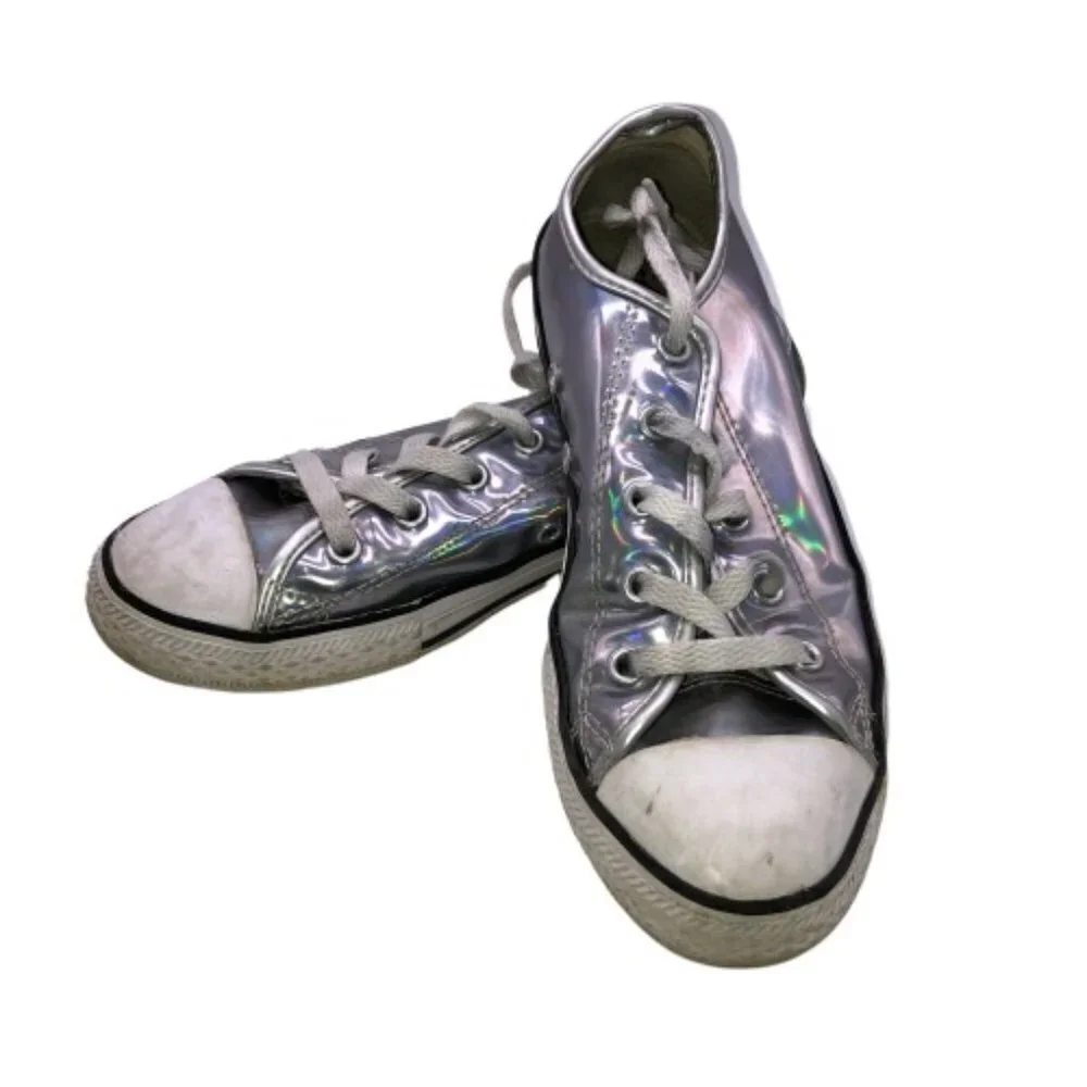 Converse All Star Childrens Shiny Metallic Shoes Size 2